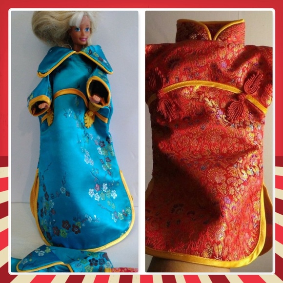 NEW Bundle of 4 Asian Chinese Style Doll Dresses - Picture 4 of 7